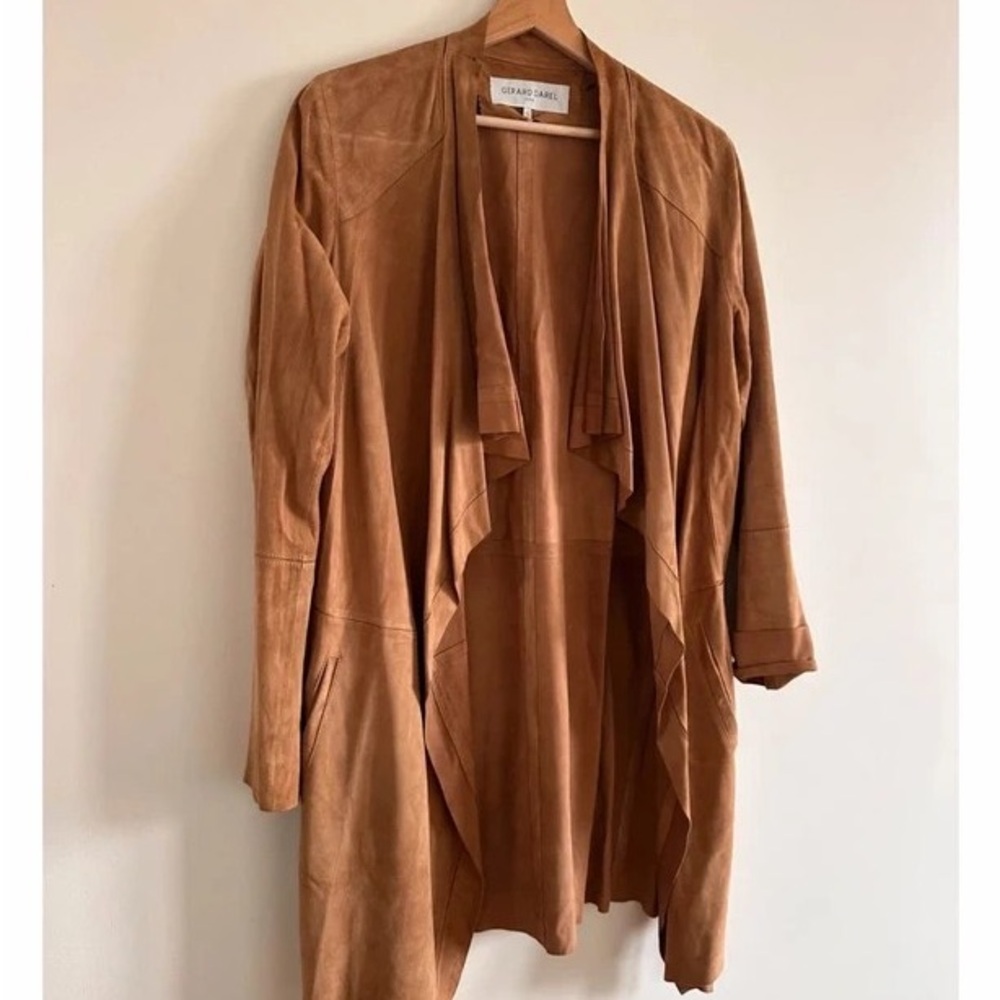 Gerard Darel Brown Suede Trench Coat